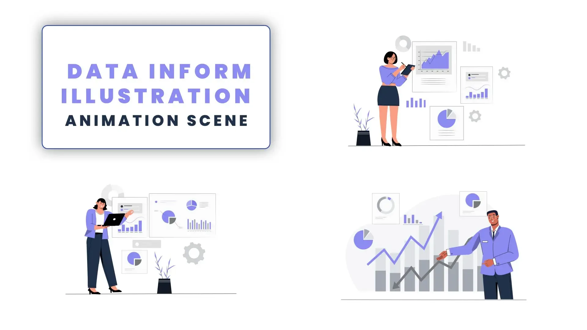 Data Inform Concept 2d Flat Character Animation Scence